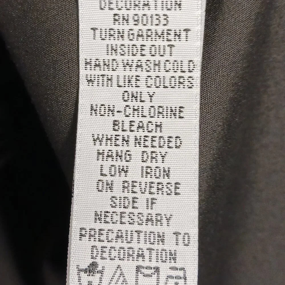 Bob Mackie NWT, Size Med., Black Button Down Shirt W/Sequins, Mandarin Collar - Picture 14 of 14